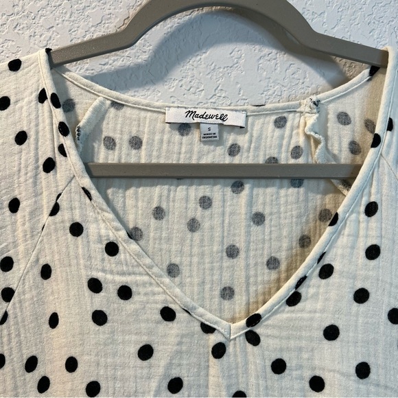 Women’s Madewell Light-spun Ruffle-Sleeve Babydoll Dress In Dot Toss size S - Picture 5 of 7